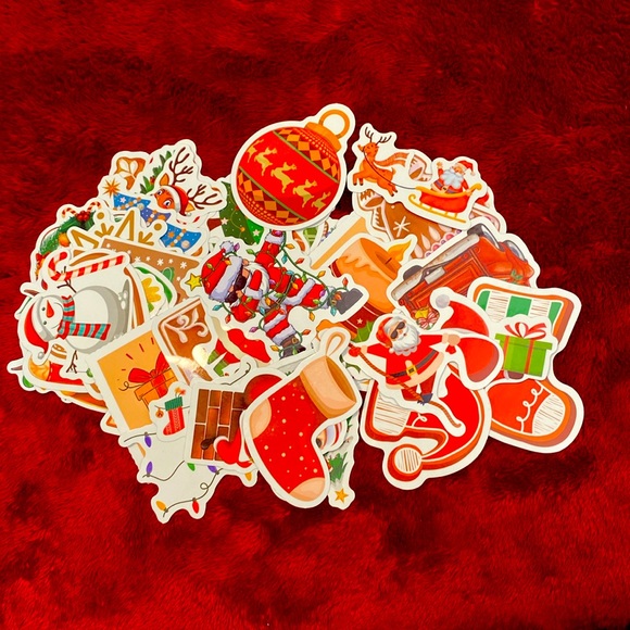STICKIES 51PC Holiday Cartoon Graffiti Multi-Tree Snowflakes Christmas Stickers - Picture 1 of 6